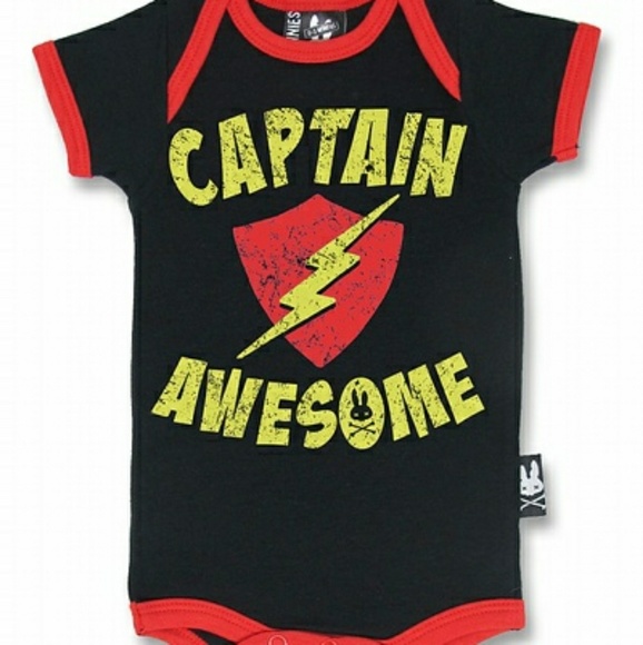 "Captain Awesome" Organic Cotton Bodysuit - Picture 1 of 5